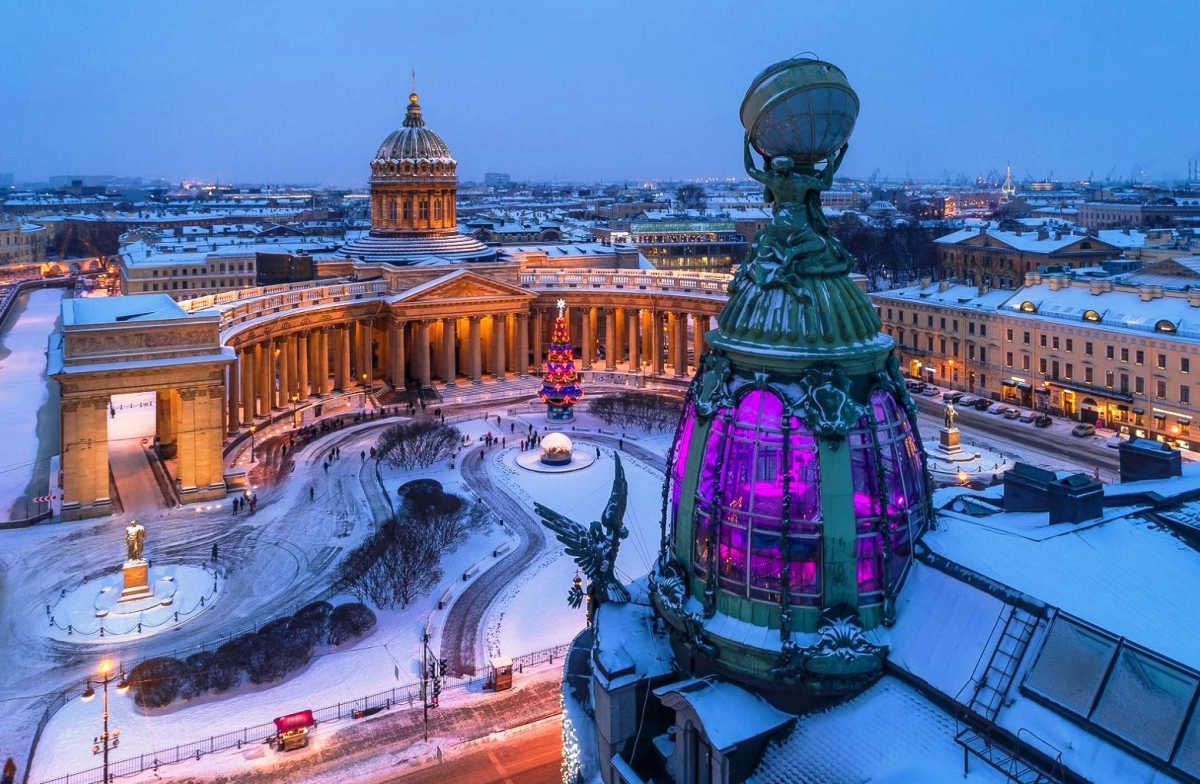 Зимний Санкт-Петербург Казанский собор