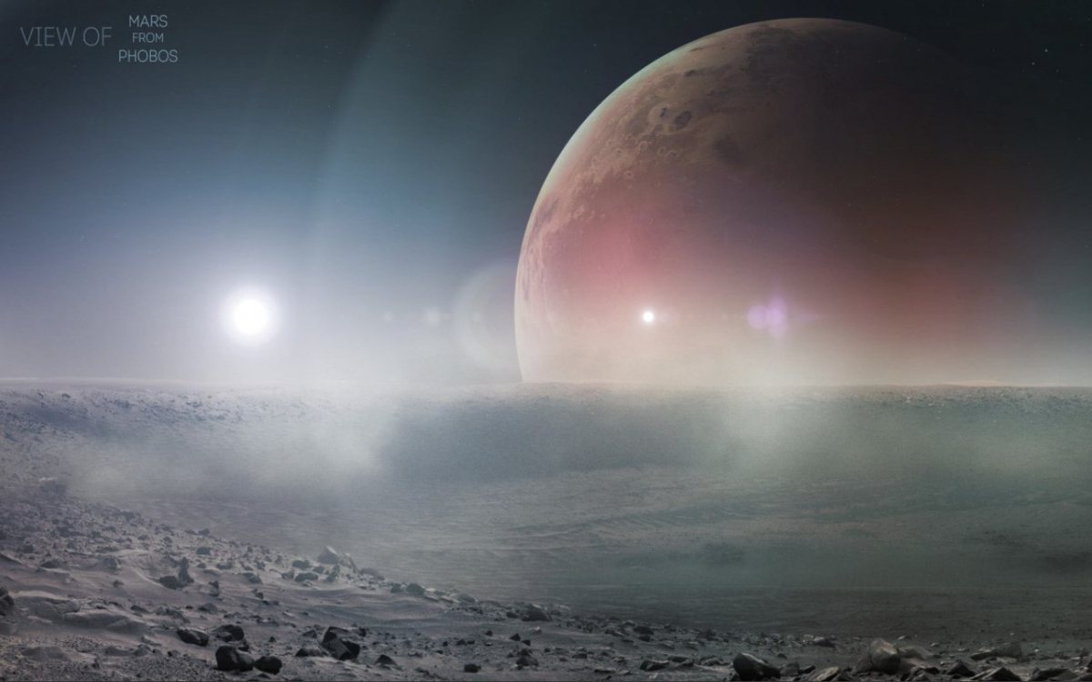 Фобос и Деймос вид с Марса