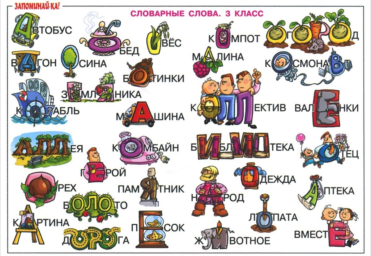 Словарные слова 3 класс