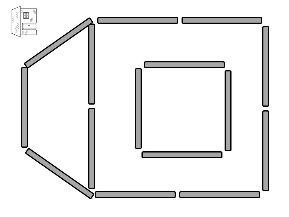 Домик из счетных палочек схема